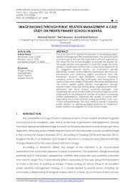 Maybe you would like to learn more about one of these? Pdf Image Building Through Public Relation Management A Case Study On Private Primary School In Bantul