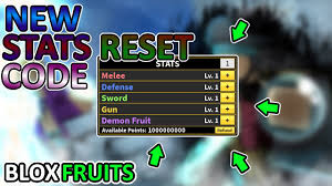 Blox Fruits New Stats Reset Code Youtube