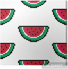 Impressionnant pixel art facile fille vous motiver à être utilisé dans votre foyer conception et style plan avenir prévisible bienvenue à notre website : A Seamless Repeating Background Of A Pixel Art Watermelon Canvas Print Pixers We Live To Change