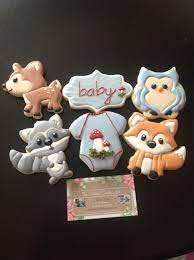 Woodland Creatures Baby Shower Cookies Baby Shower Woodland Theme Baby Shower Cookies Baby Shower Desserts