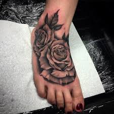 Roses On The Foot Tattoo By Bobby Loveridge Bobbalicious Tattoo Black Blackandgray Churchyardtattoostudio Uk Ro Foot Tattoo Foot Tattoos Rose Tattoo Foot