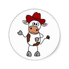Funny Cow Wearing Red Cowboy Hat Classic Round Sticker Zazzle Com In 2021 Cows Funny Red Cowboy Hat Painted Rock Animals