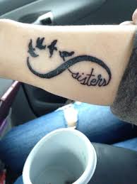 Four Birds On A Branch Tattoo Tattoo Four Birds For Four Sisters With Infinity Symbol On Inner Wrist 2 Inches Long 3 4 Wide Sisters Tattoos Sister Tattoos Small Sister Tattoos