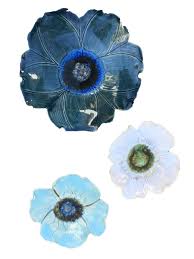 You can hang platters with beautiful pictures on your wall. Wall Flowers Arrangement Iii By Amy Meya Ceramic Wall Sculpture Artful Home