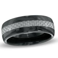 Men S 8 0mm Comfort Fit White Carbon Fiber Stripe Wedding Band In Black Ceramic Zales I Mens Wedding Rings Comfort Fit Wedding Band Wedding Bands