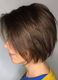 Chocolate brown short hair with side part. 12 Best Short Hairstyles For Fine Hair 2020 Hairstylesco