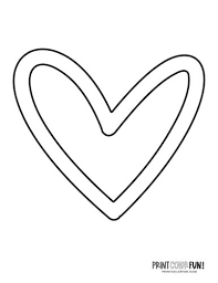 blank heart shape coloring pages crafty printables print color fun