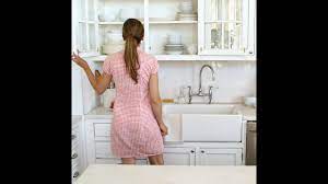 The dark creamy gray border helps the rectangular hardwood panels stand out. Kitchen Cupboard Organizing Martha Stewart Youtube