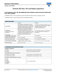 Vishay Ceramic Disk Information