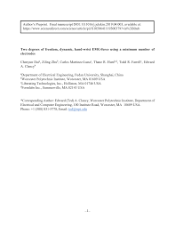 1– Two degrees of freedom, dynamic, hand-wrist EMG-force using a minimum  number of electrodes Chenyun Daia, Ziling Zhub, Ca