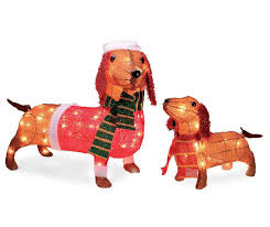 Winter Wonder Lane Light Up Dachshund Family 2 Piece Set Big Lots Christmas Lawn Decorations Dachshund Christmas Dog Light