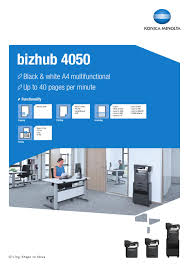 Konica minolta bizhub 287 drivers download windows xp (64 bit and 32 bit), driver windows 7, windows 8 and vista and mac os x drivers, review, and specification. Bizhub 4050 Datasheet 5 By Konica Minolta Business Solutions Europe Gmbh Issuu