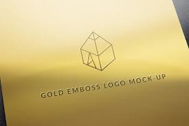 Gold Emboss Logo Mock Up Embossed Logo Identity Design Logo Branding Template