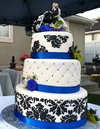 Black And Blue Wedding Cake Blue Damask Wedding Cake Round Wedding Cakes Damask Wedding Cake Black And White Wedding Cake Round Wedding Cakes