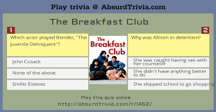 The '80s films of john hughes each rely on pop music to help tell stories that blend comedy and drama. Trivia Quiz The Breakfast Club