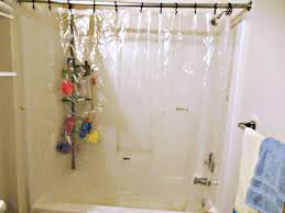 Lay the shower curtain down on a flat surface and spray a solution of two parts hydrogen peroxide and one part water onto the fabric. How To Clean A Plastic Shower Curtain Tastefully Eclectic