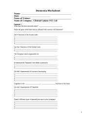 Check spelling or type a new query. Fillable Online Dementia Worksheet Care Training Online Fax Email Print Pdffiller