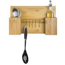 Use the bamboo utensil holder for all your essential kitchen tools. China Wall Mounted Bamboo Kitchen Utensil Rack With 5 Removable S Hooks Bh 4009 China Serving Tray Shelf Organizer Holder Stand And Crafted With 100 Naturally Beautiful Bamboo Price