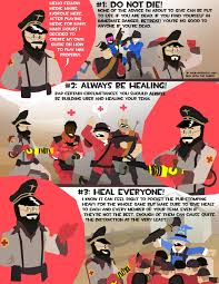But his gun sure does shoot out a lot of bullets. My Illustrated Guide To Playing Medic Oc Games Teamfortress2 Steam Tf2 Steamnewrelease Gaming Valve Team Fortress 2 Team Fortress Teams