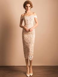Elegant Mid Length Sheath Formal Dresses Off The Shoulder Cocktail Dress Ard1552 Tea Length Cocktail Dresses Cocktail Dress Lace Prom Dresses Short