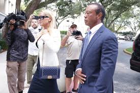 Vanessa Trump and Tiger Woods arrive at a Florida court hearing