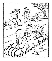 The most famous sled is the sleigh of santa claus. Three Kids On One Winter Sled Coloring Page Download Print Online Coloring Pages For Free Color Nimbus