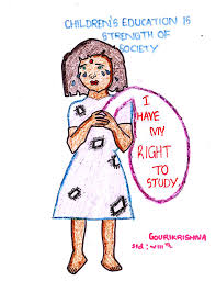 It offers enough space for graffiti or for writing practice. Easy Right To Education Drawing