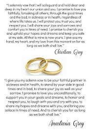 Christian And Ana S Wedding Vowels Ana Never Promised To Obey Fifty Shades Fifty Shades Quotes Fifty Shades Trilogy
