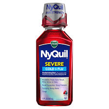 One ingredient in this product is acetaminophen. Vicks Nyquil Severe Cough Flu Cold Medicine Berry 12 Fl Oz Walmart Com