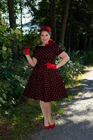 Black dress red polka dots