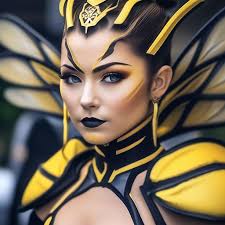 Cosplay makeup queen bee queen bee, detailed study, realistic photo" —  image created in Shedevrum