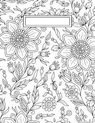 (based on keywords) cute cat. Binder Cover Adult Flowers Antistress Coloring Pages Printable