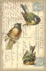 Three Birds Two Stamps French Bird Collage Instant Download Fra121 Bird Art Birds French Ephemera