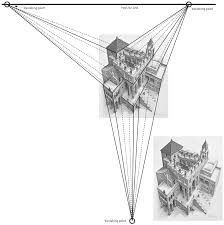 Birds Eye View Drawing Car 1 68 Three Point Perspective Bird S Eye View M C Escher Ascending And Descending March 1960 Woodcut D Three Point Perspective Woodcut Point Perspective