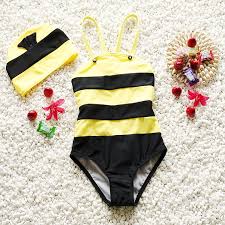Want to be able to slide nursing pads into a suit's pockets? Click To Buy Baby Girl Summer Swim Suit One Pieces Set With Hat Bee Cartoon Beach Swimwear Toddler Ki Baby Girl Swimsuit Baby Swimwear Baby Girl Swimwear