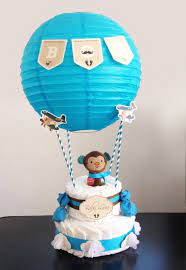 Hot Air Balloon Cake Decorations Google Search Baby Shower Gifts Baby Shower Centerpieces Baby Shower Diaper Cake