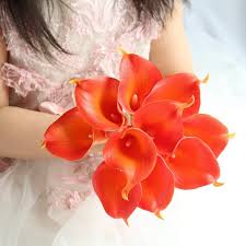 Based on our experiences, it's possible for all four of the art pieces to be fake. Burnt Orange Flowers Artificial Calla Lily Bouquet Vanrina