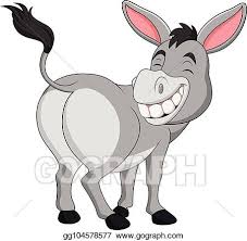 Donkeys cartoon 1 of 195. Eps Vector Cartoon Happy Donkey Showing Ass Stock Clipart Illustration Gg104578577 Gograph