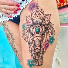 Tattoo Color Elephant Thigh Tattoo Elephant Tattoos Colorful Elephant Tattoo