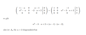 (ii) a ist trigonalisierbar g.d.w. Matrix Diagonalisierbar Fur Ein Alpha Mathe Mathematik