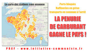 Pour éviter les déconvenues, on pensera donc à vérifier où aller faire le plein ! Vers La Penurie D Essence Ports Bloques Raffineries En Greve La Greve Generale Est Lancee Jusqu Au Retrait De La Reformedesretraites Initiative Communiste