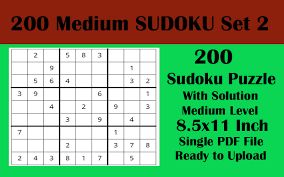♤ solitaire♤ spider中 mahjong▦ sudoku. 1 File 200 Sudoku Medium 8 5x11 Kdp V 2 Grafico Por Seven Elephant Creative Fabrica