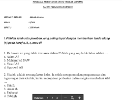 Contoh soal sebagai berikut : Kunci Jawaban Akidah Akhlak Tahun Pelajaran 2017 Ma Masnurul