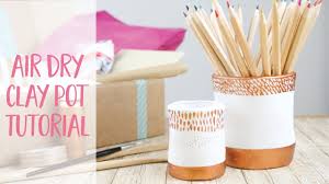 All you need is some air dry clay, rubber stamps, an ink pad and something to cut around. Air Dry Clay Desk Tidy Pot Tutorial Craftiosity Craft Kit Subscription Box Youtube