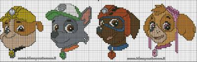 Paw Patrol 1 Of 2 Point De Croix Noel Creations Disney Au Point De Croix Tricot Et Crochet