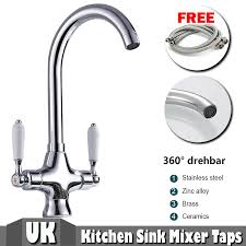 If you're after a more traditional look. Traditional Kitchen Sink Mixer Taps Basin Twin Lever Swivel Spout Chrome Faucet For Sale Online Ebay