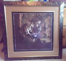 Rare Home Interior Tiger Print Pictures Art Homco