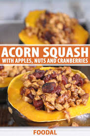 Stuffed Acorn Squash With Apples Nuts And Cranberries Recipe Acorn Squash Food Recipes
