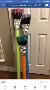 Broom And A Pool Noodle Maybe Use Embossing Metal For Ferrule Instead Of Tinfoil Art Themed Party Painting Birthday Party Art Birthday