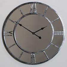Vreaone large 3d diy wall clock, giant roman numerals clock frameless mirror big wall clock home decoration for living room bedroom (silver) 4.5 out of 5 stars. Mirrored Skeleton Style Wall Clock Windsor Browne Windsor Browne